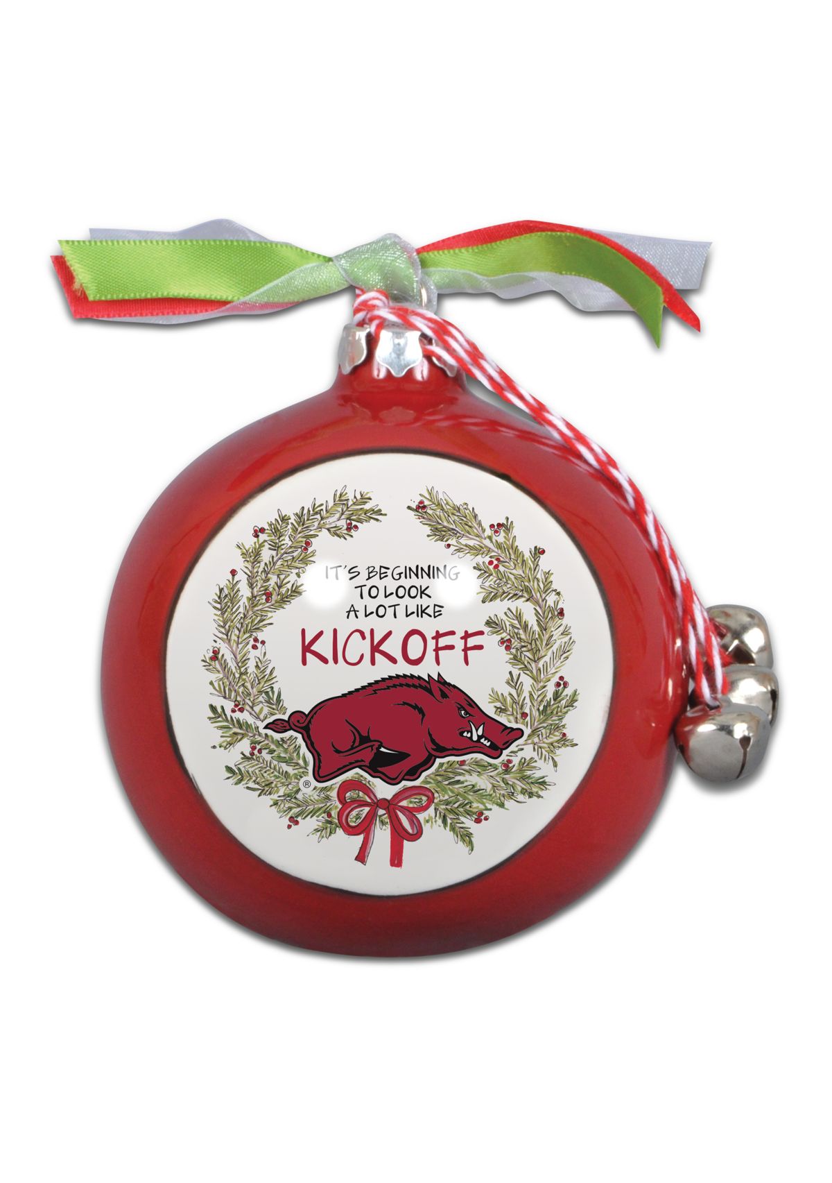 NCAA Arkansas Razorbacks Ceramic Ball Ornament