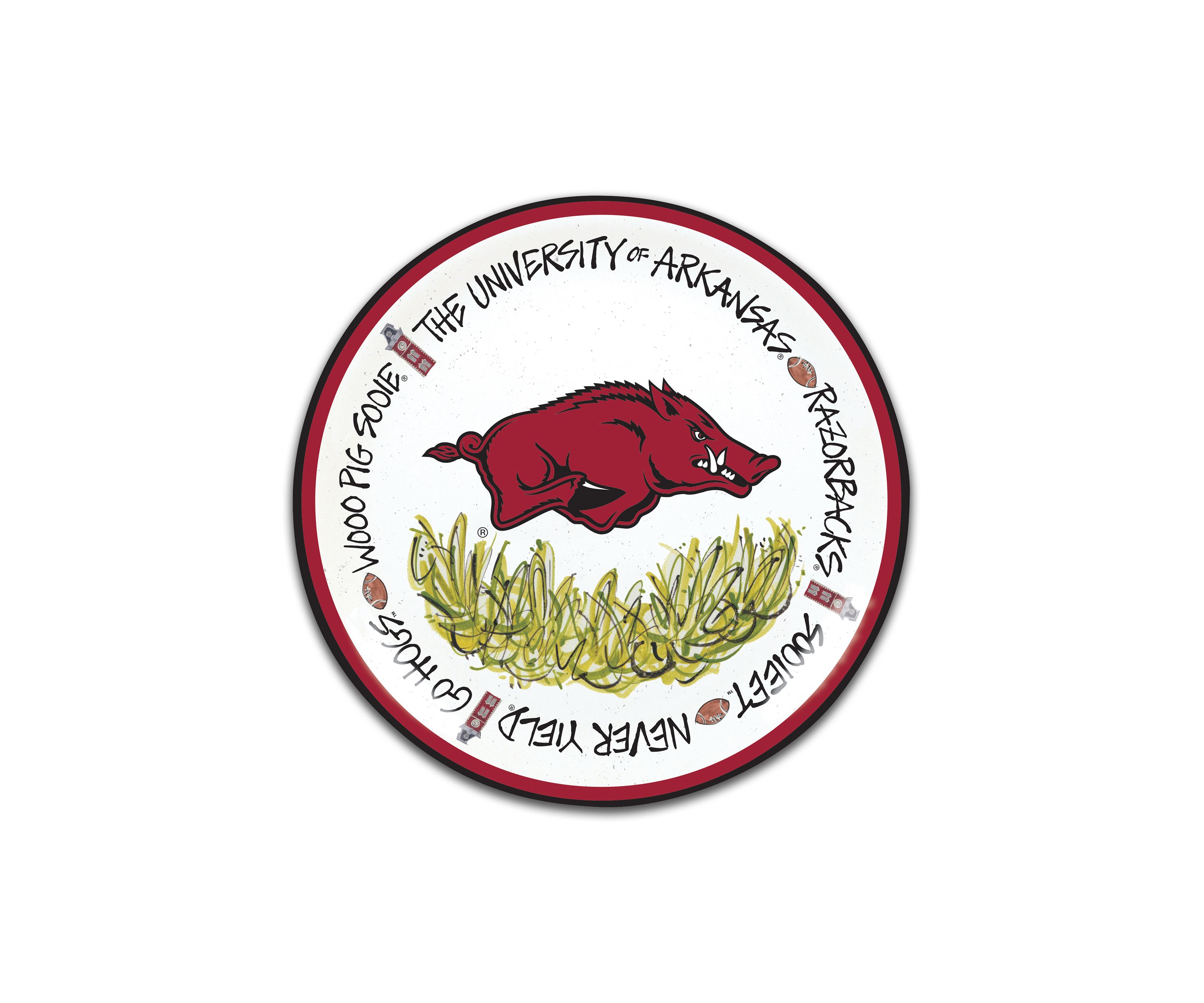 NCAA Arkansas Razorbacks Melamine Plate Set
