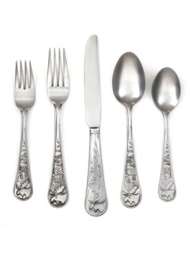 Cambridge Silversmiths Eloquence Black Satin 20-Piece Flatware Set