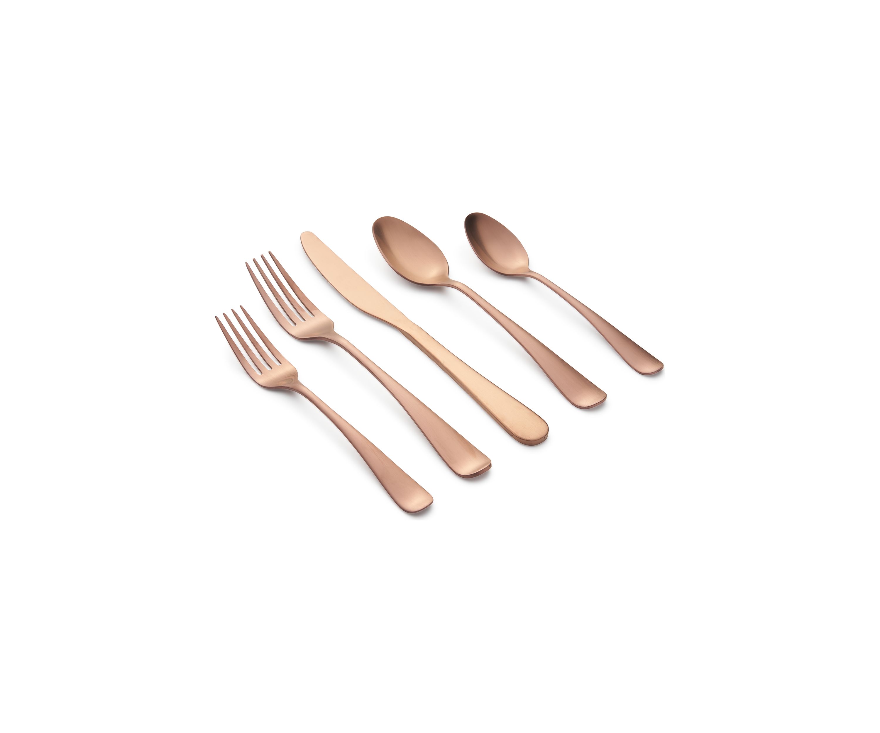 Rhiannon Copper Satin 20-Piece Flatware Set, Service for 4
