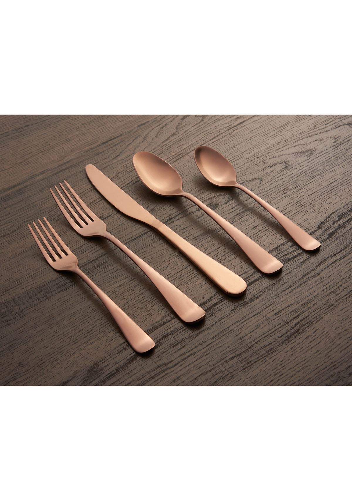 Rhiannon Copper Satin 20-Piece Flatware Set, Service for 4