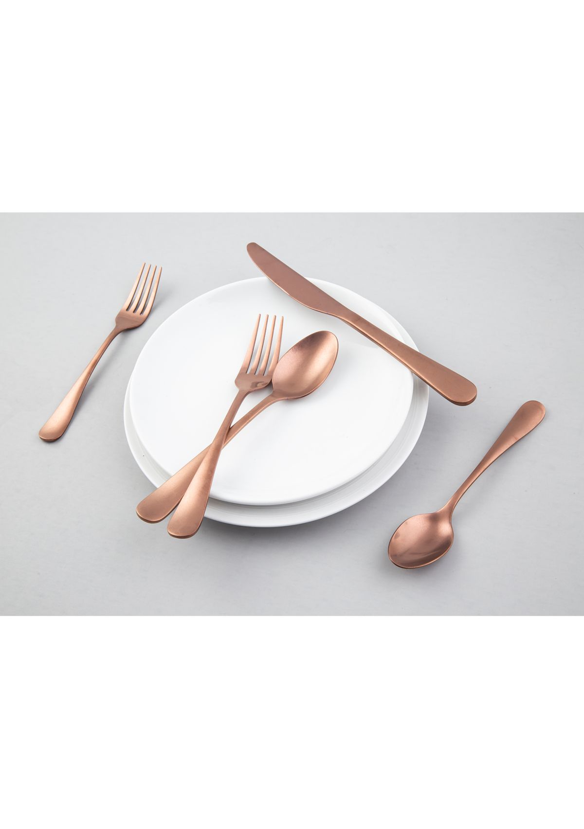 Rhiannon Copper Satin 20-Piece Flatware Set, Service for 4
