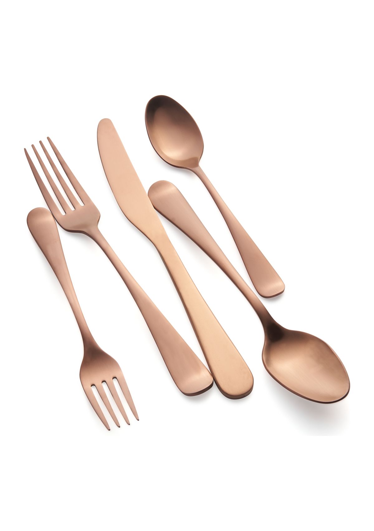 Rhiannon Copper Satin 20-Piece Flatware Set, Service for 4