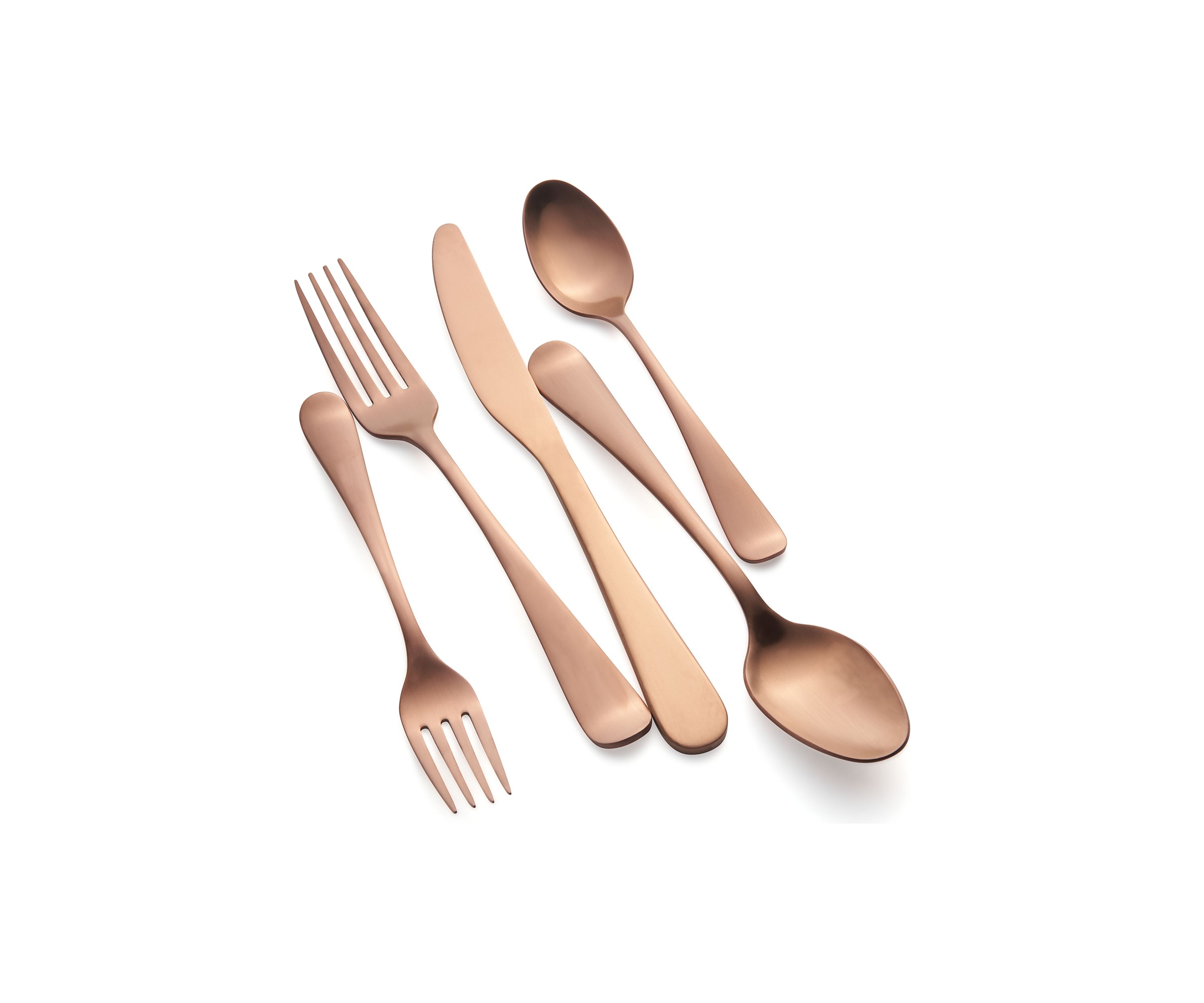 Rhiannon Copper Satin 20-Piece Flatware Set, Service for 4