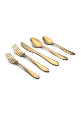 Cambridge Silversmiths Delia Gold 20-Piece Flatware Set, 20 Pieces - Service 4