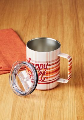 16 Ounce Happy Fall Plaid Insulated Coffee Mug