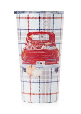 20 Ounce Red Plaid Truck Insulated Tumbler