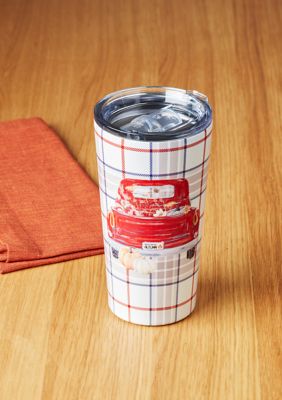 20 Ounce Red Plaid Truck Insulated Tumbler