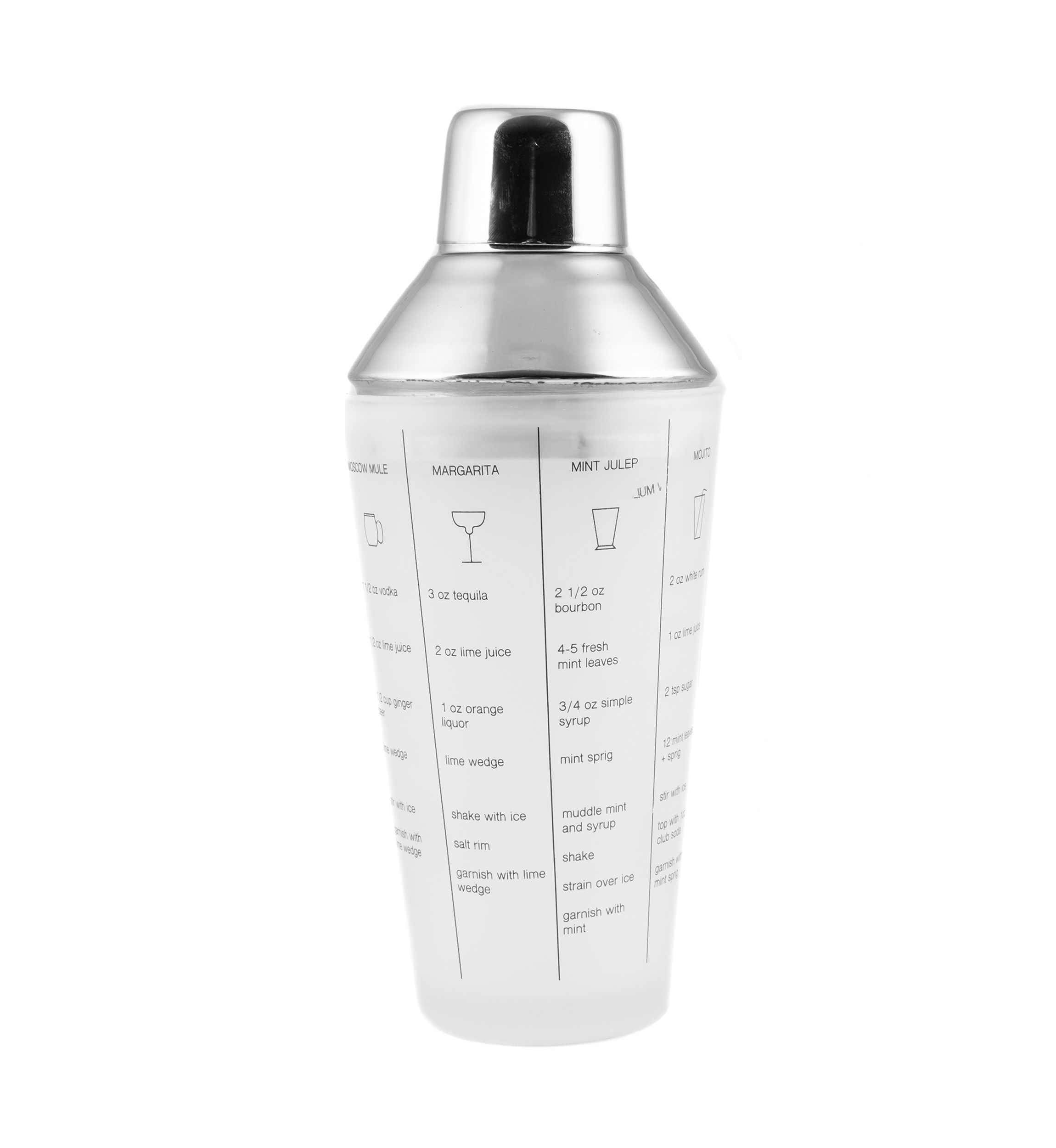Stainless Glass Recipe Shaker