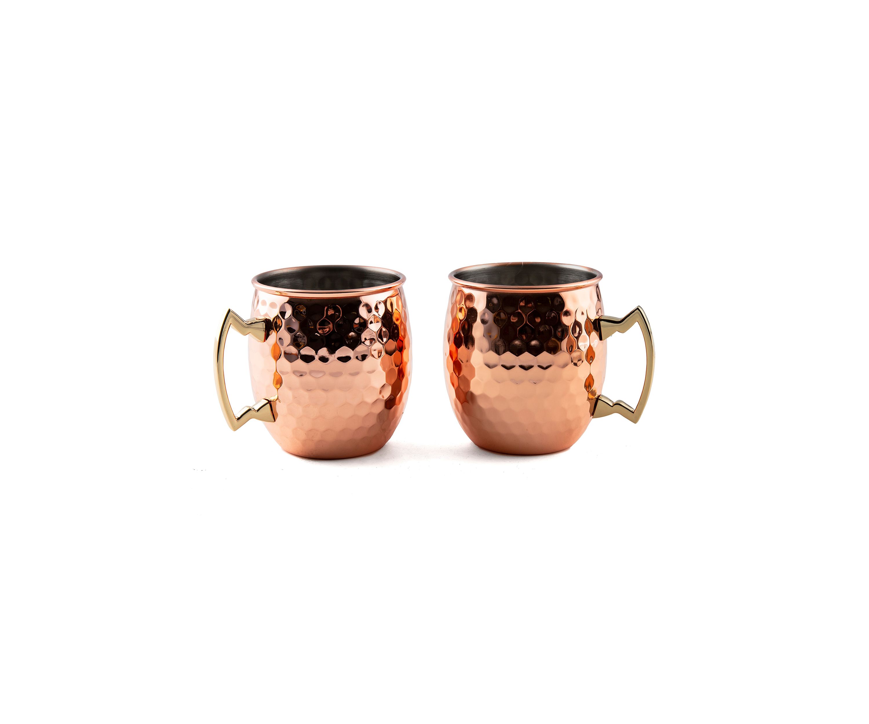 2 Pack of Hammered Copper Moscow Mule Mugs