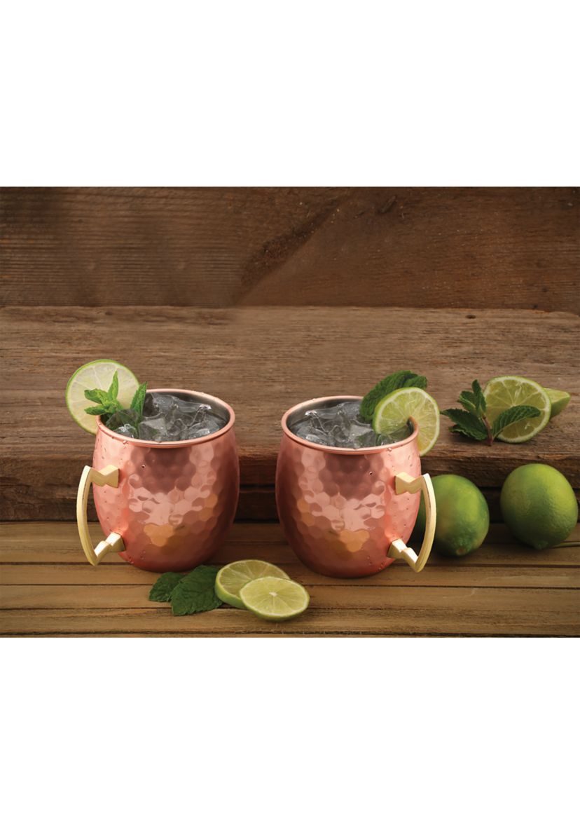 2 Pack of Hammered Copper Moscow Mule Mugs