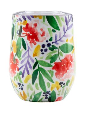 Cambridge Silversmiths Floral Double Wall Wine Tumbler with Lid | belk