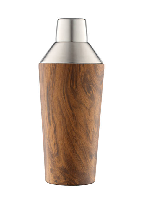 Cambridge Silversmiths 20 Ounce Wood Decal Insulated Shaker