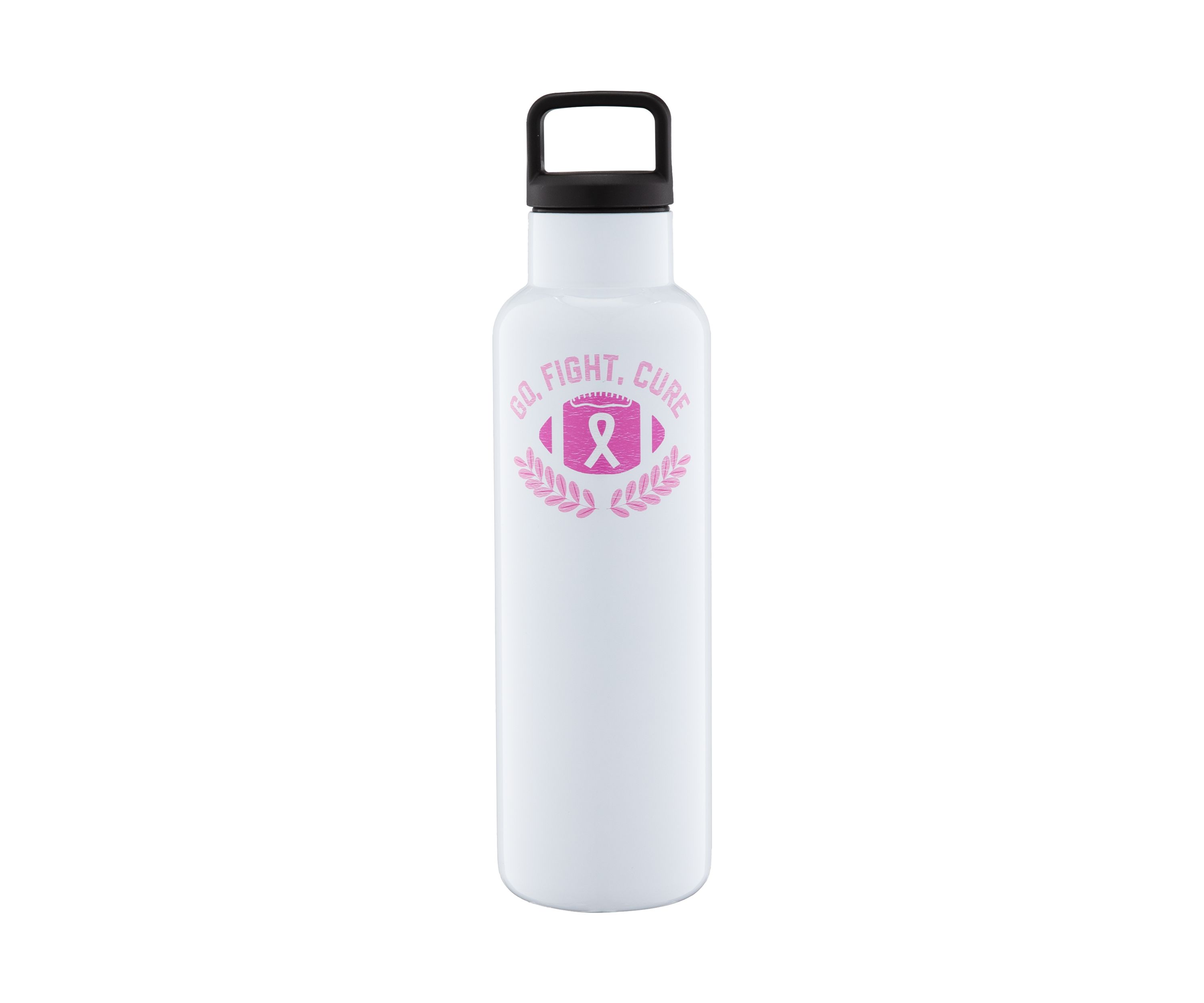 White Go Fight Cure Insulated Bottle - 18 Ounces