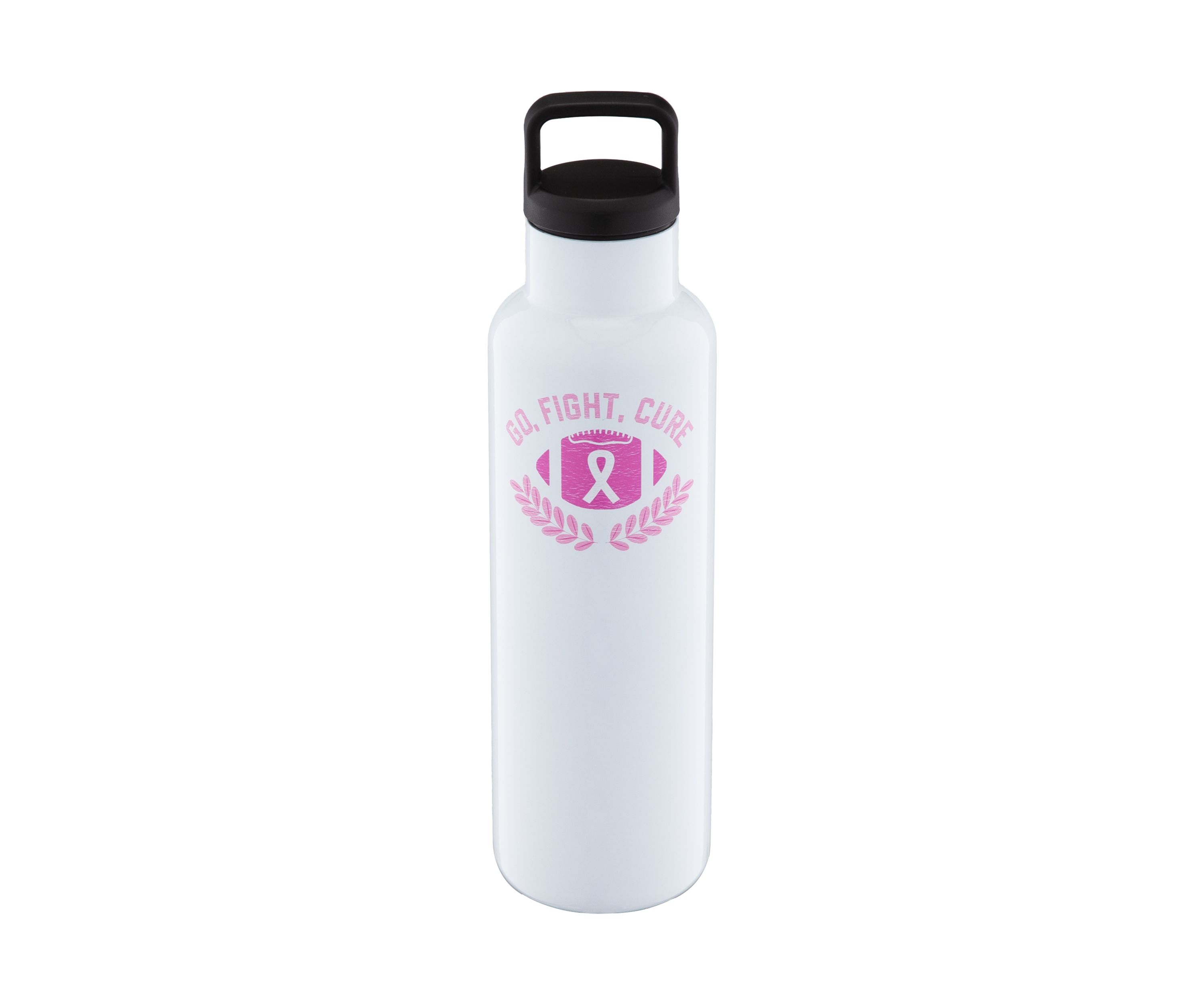 White Go Fight Cure Insulated Bottle - 18 Ounces