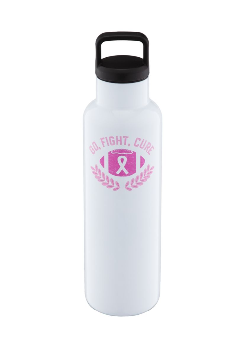 White Go Fight Cure Insulated Bottle - 18 Ounces