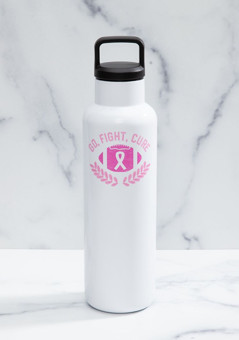 White Go Fight Cure Insulated Bottle - 18 Ounces