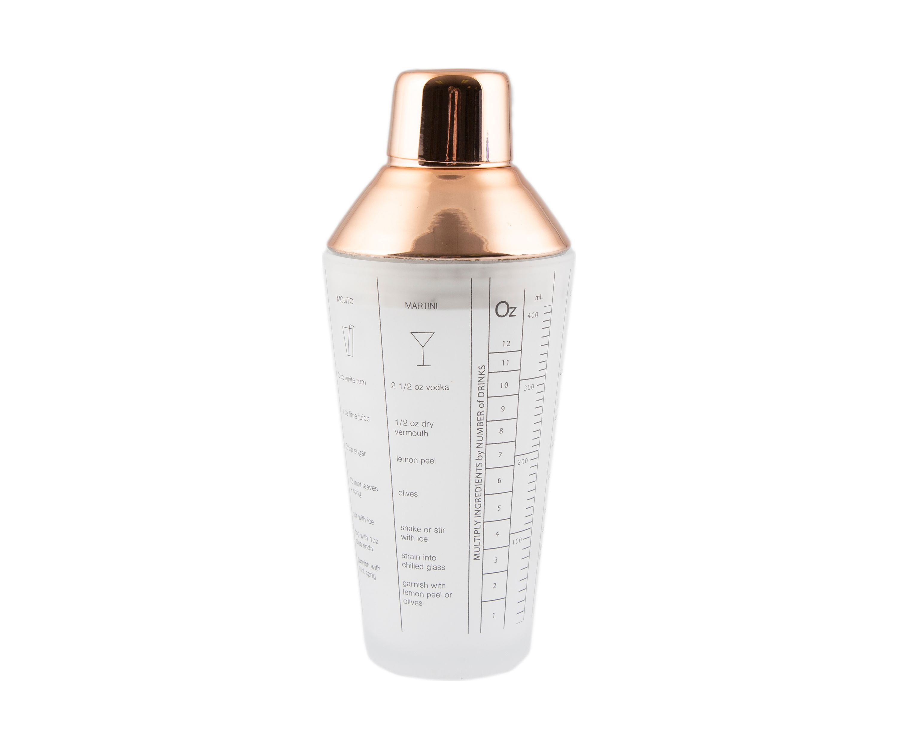 Copper Glass Recipe Shaker