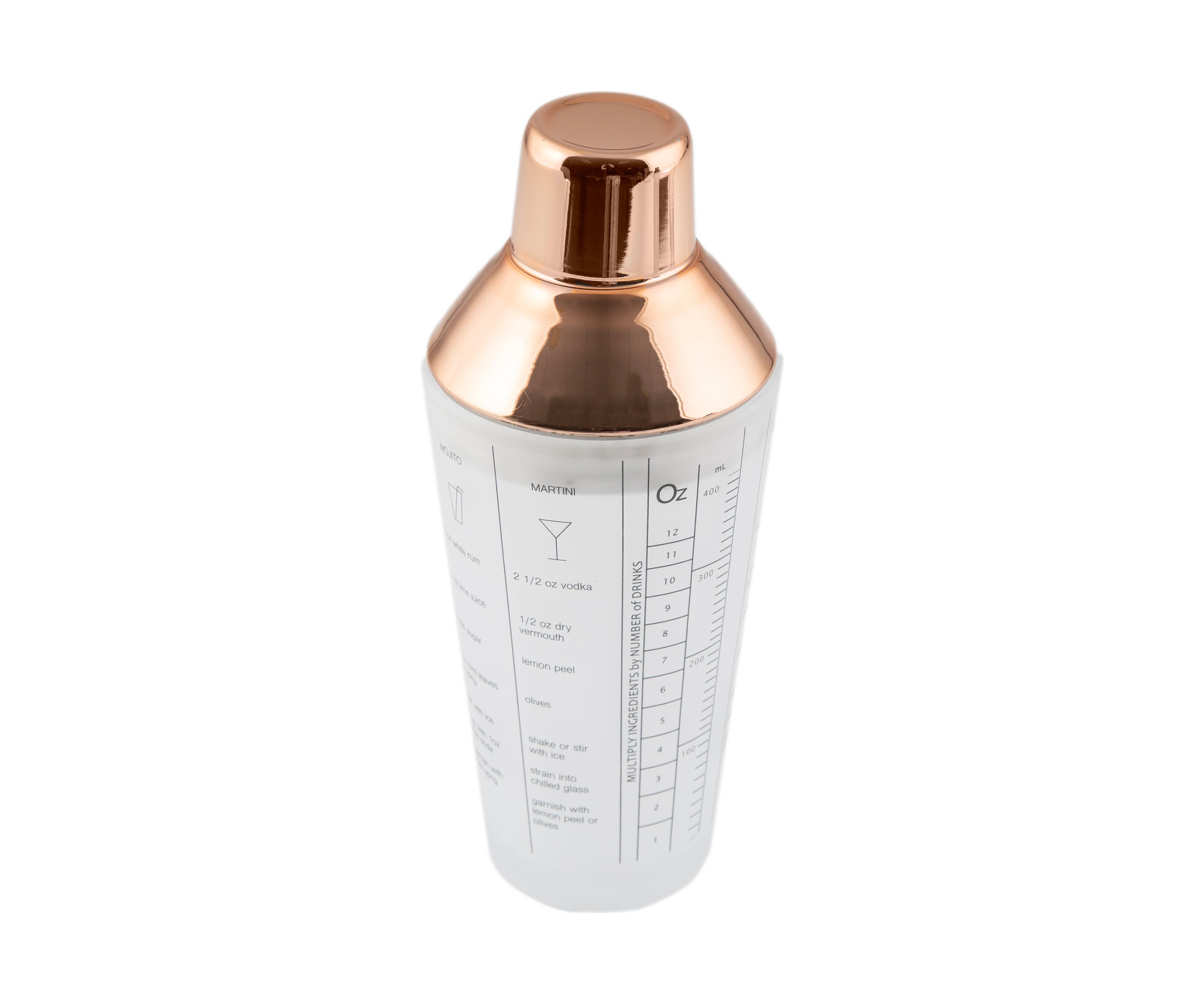 Copper Glass Recipe Shaker