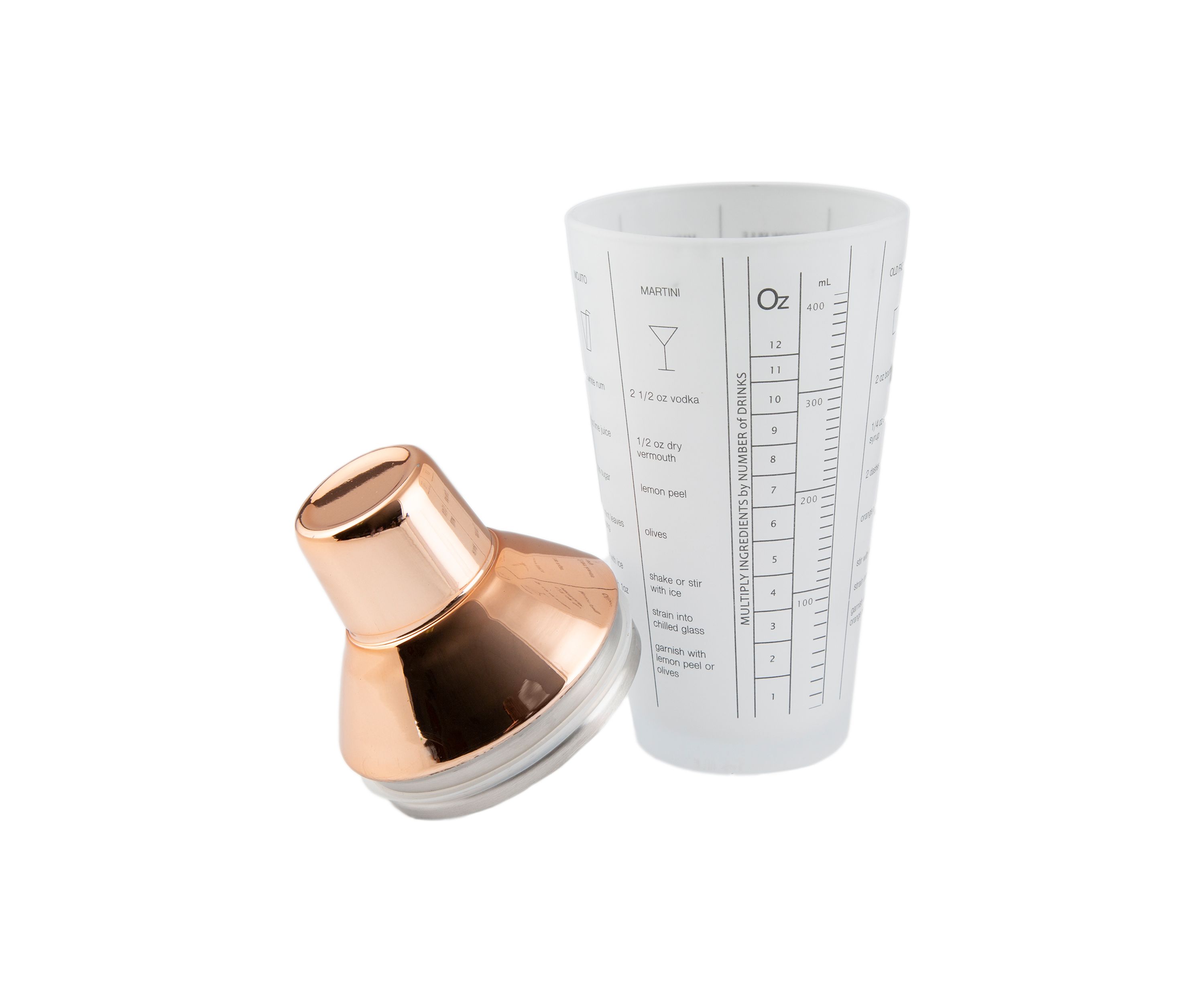Copper Glass Recipe Shaker