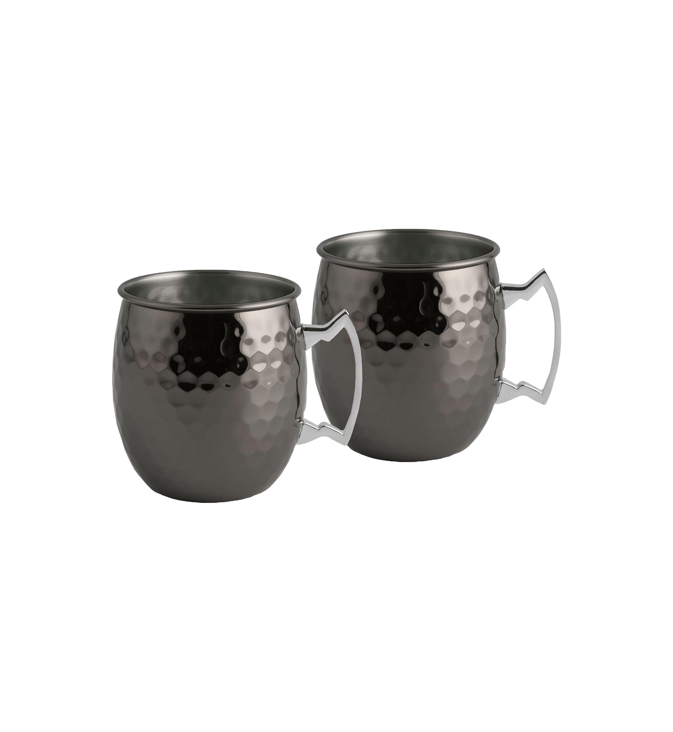 2 Pack of 20 Ounce Hammered Black Moscow Mule Mugs