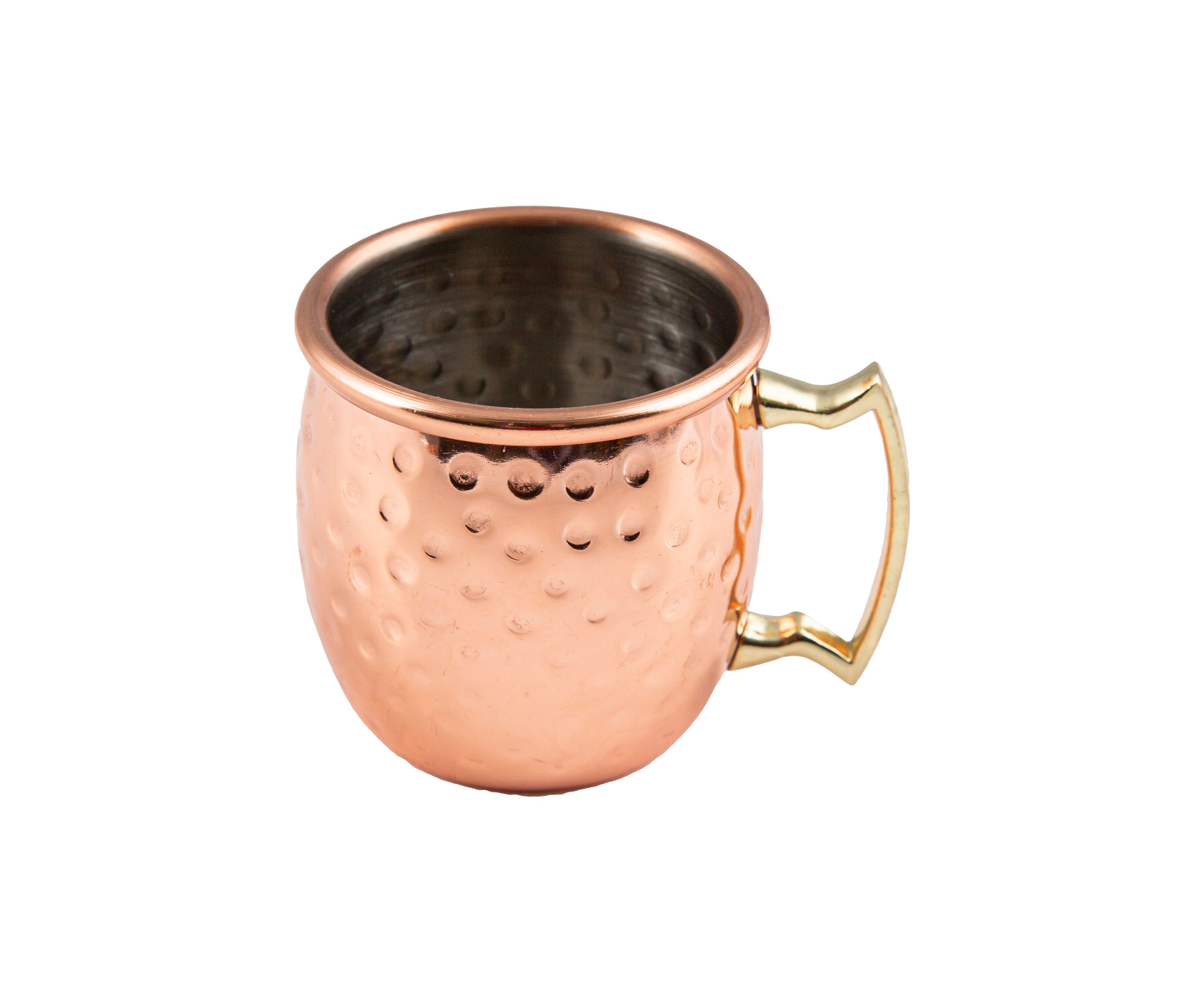 4 Pack of Hammered Copper Mini Moscow Mule Mug Shot Glasses