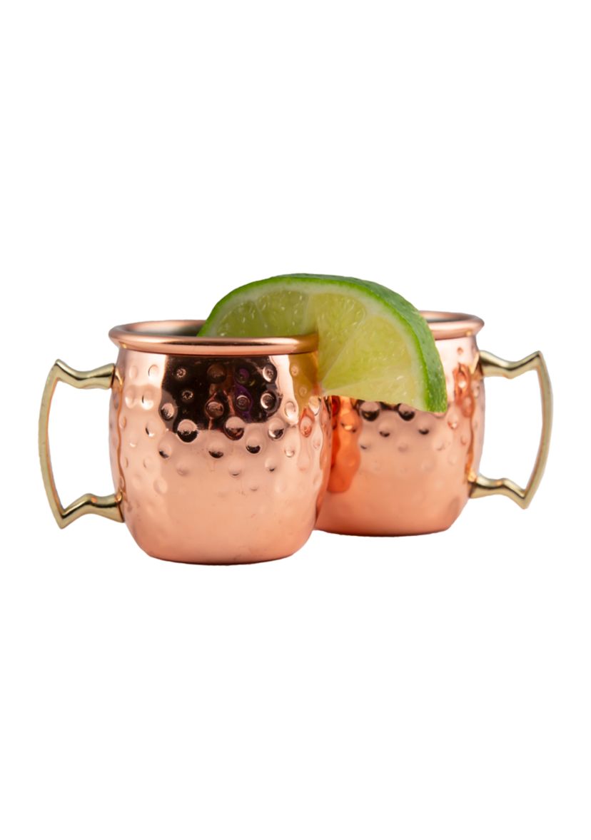 4 Pack of Hammered Copper Mini Moscow Mule Mug Shot Glasses
