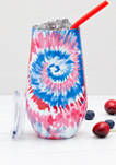 16 Ounce Red, White, Blue Tie Dye Insulated Straw Tumbler