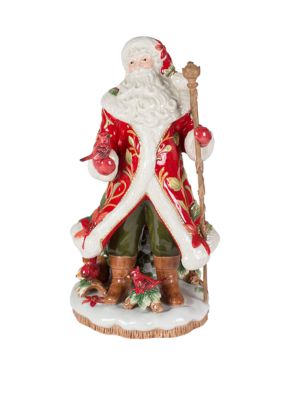 Fitz And Floyd Cardinal Christmas Santa Figurine