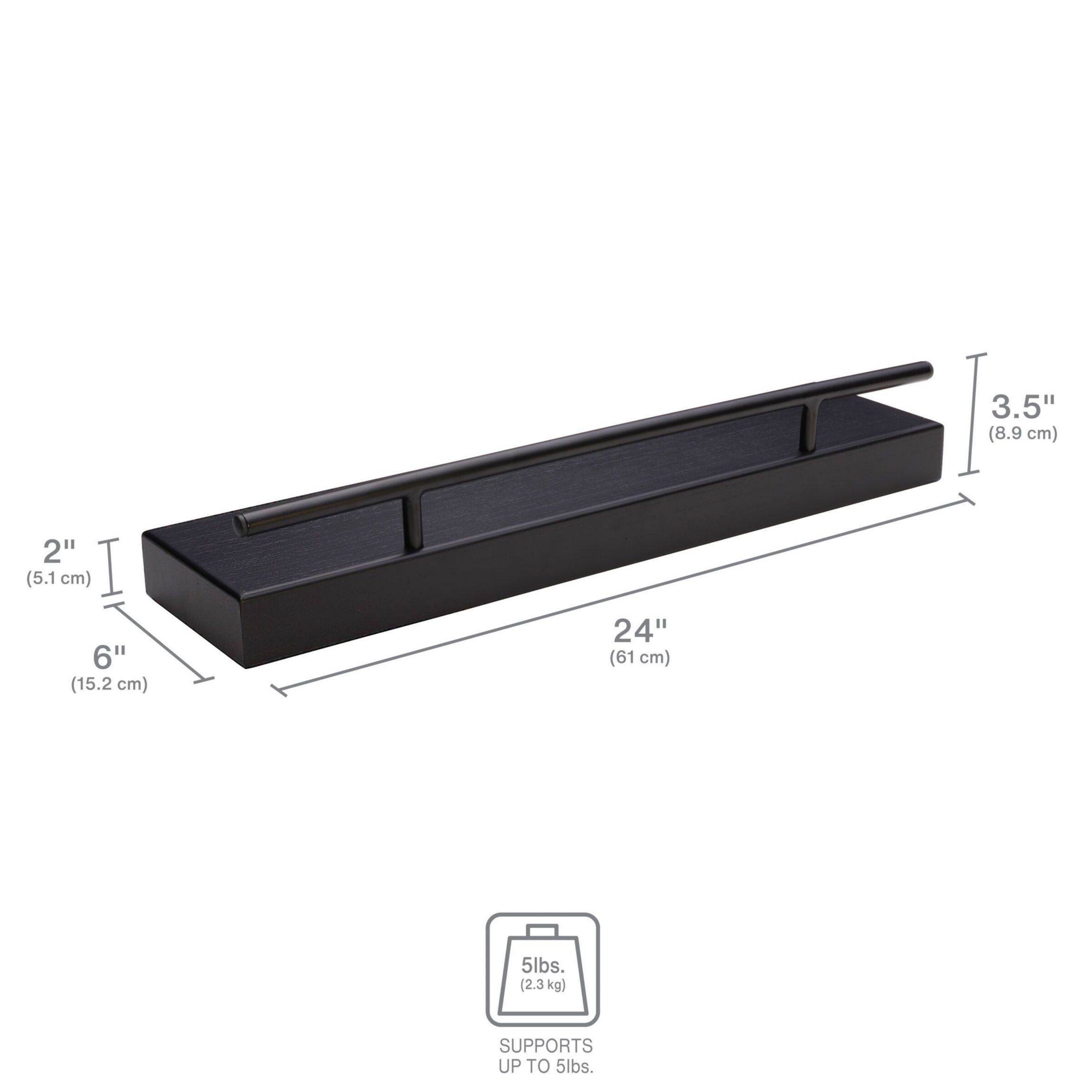 Floating Crown Molding Shelves for Bedroom, Living Room, Bathroom, Kitchen, Nursery, Set of 4, Black