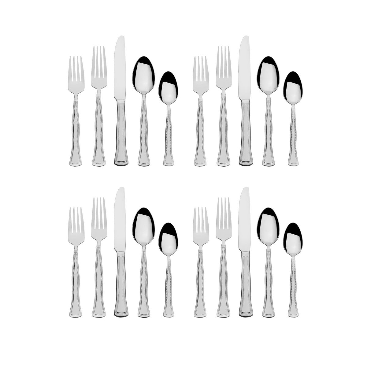 Gourmet Basics by Mikasa Chadwick Bead 20-pc Flatware Set, Service for 4