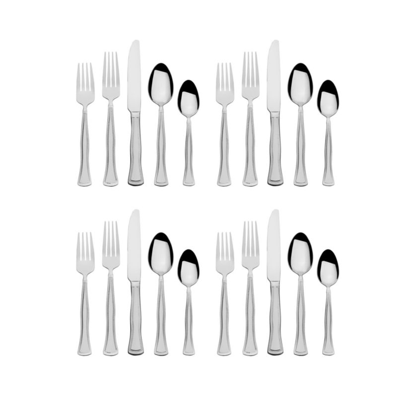 Gourmet Basics by Mikasa Chadwick Bead 20-pc Flatware Set, Service for 4