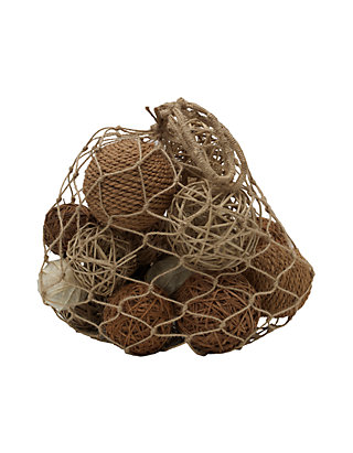 Modern Southern Home Decorative Balls In Jute Bag Bowl