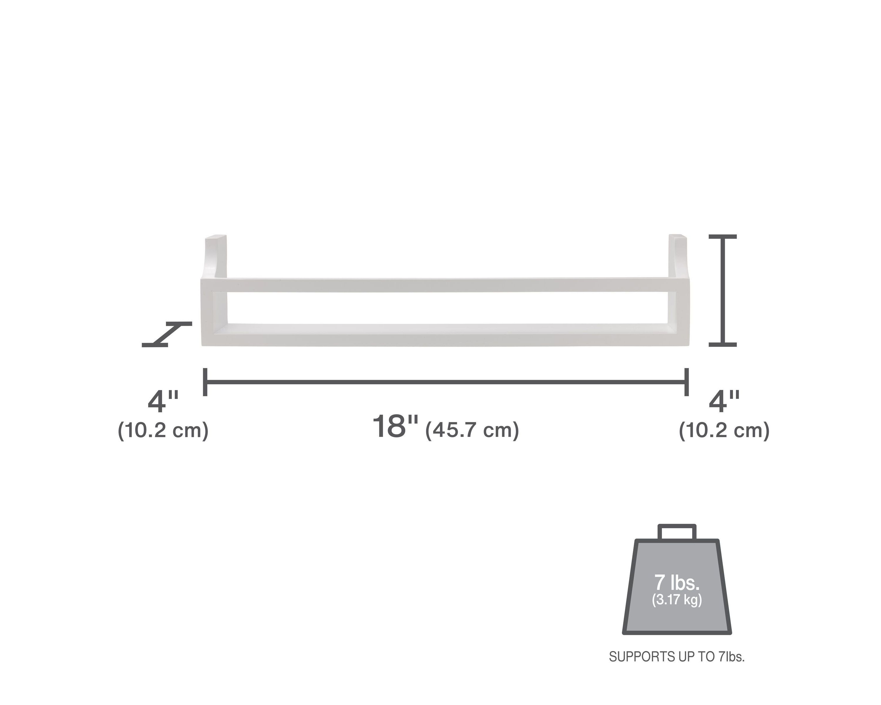 Floating Wall Mounted Moulding Shelf, Set of 2, Gray