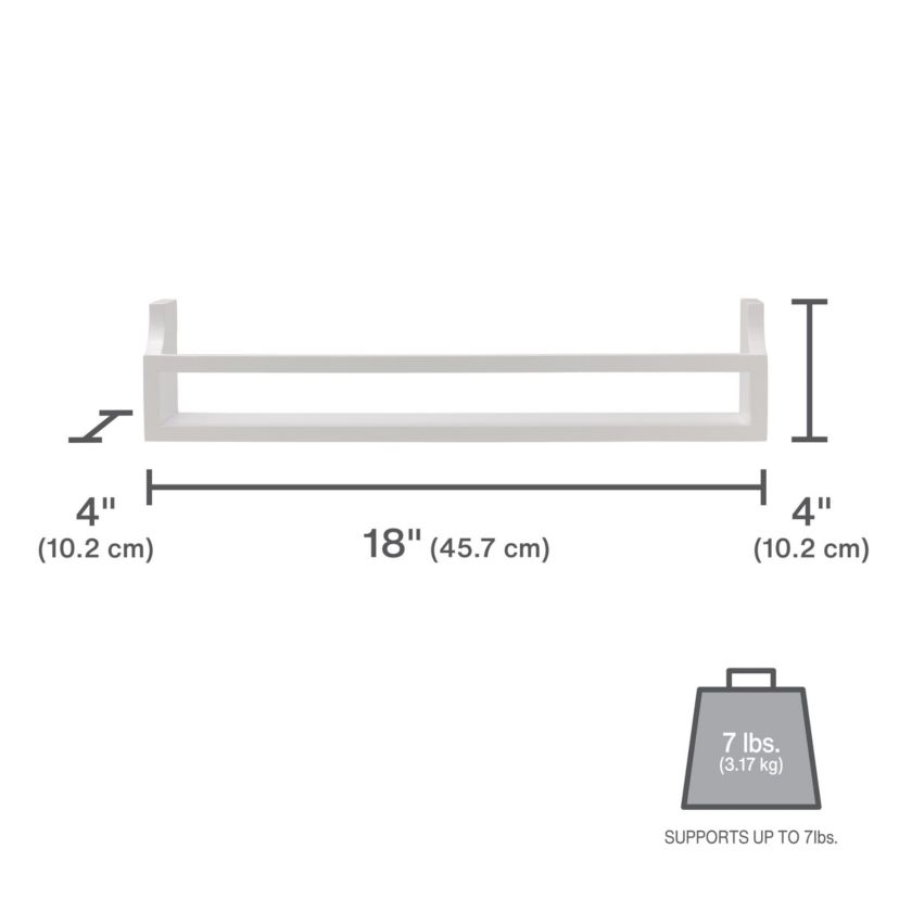 Floating Wall Mounted Moulding Shelf, Set of 2, Gray