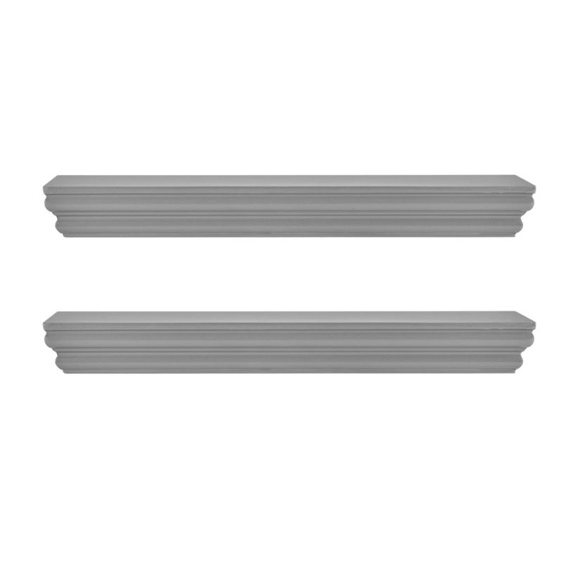 Floating Wall Mounted Moulding Shelf, Set of 2, Gray