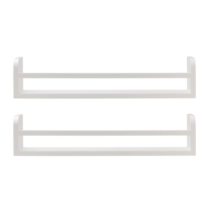 Clarendon Floating Wall Shelves for Bedroom, Living Room, Bathroom, Kitchen, Office, Nursery, Set of 5, Black