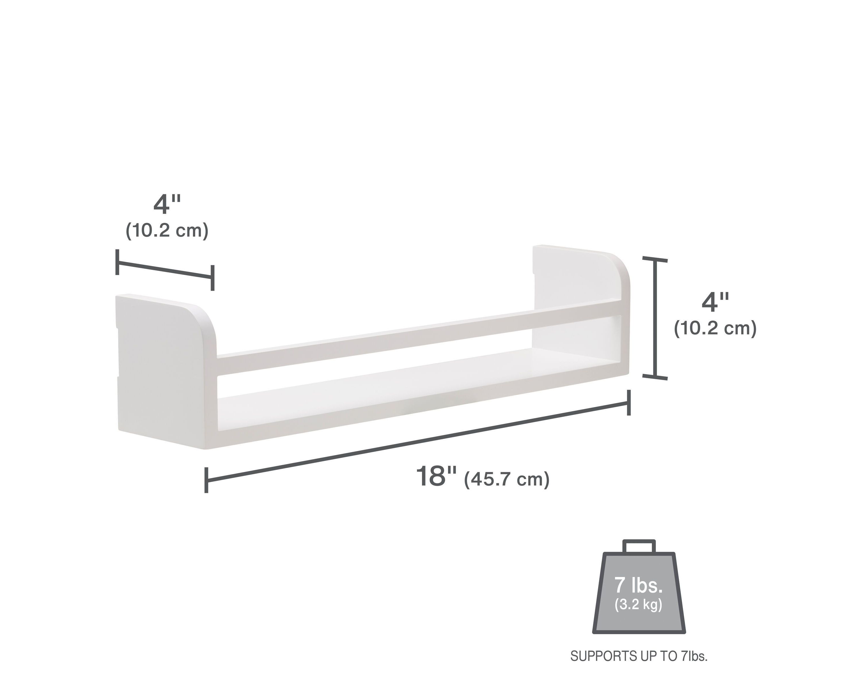 Clarendon Floating Wall Shelves for Bedroom, Living Room, Bathroom, Kitchen, Office, Nursery, Set of 5, Black