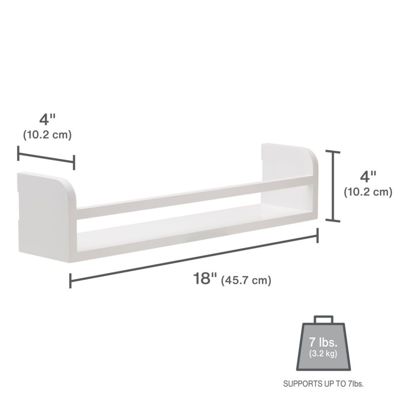Clarendon Floating Wall Shelves for Bedroom, Living Room, Bathroom, Kitchen, Office, Nursery, Set of 5, Black