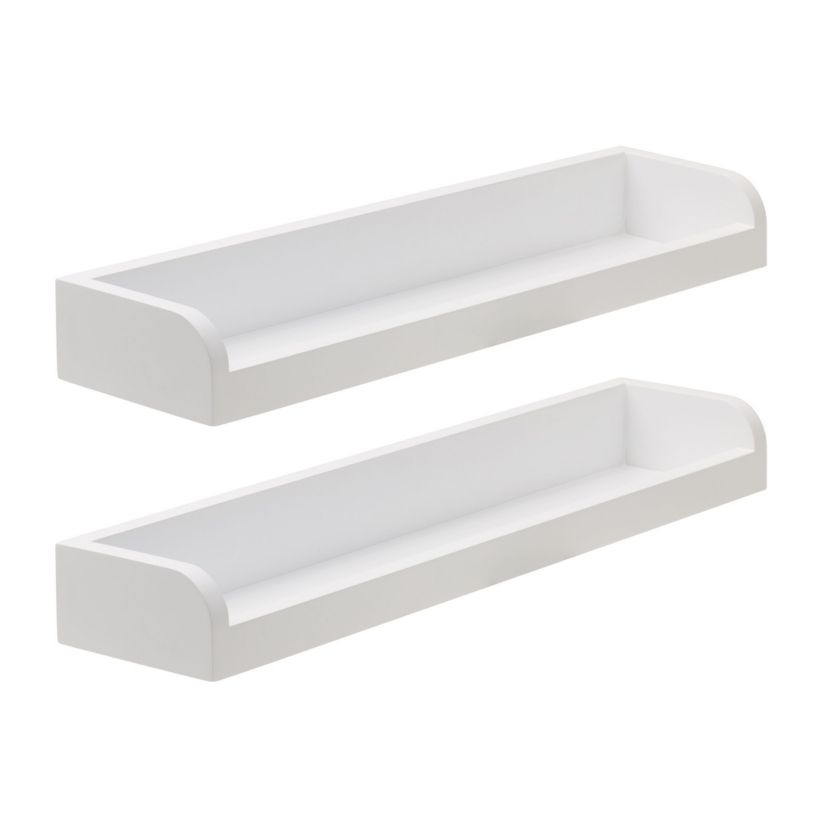 Clarendon Floating Wall Shelves for Bedroom, Living Room, Bathroom, Kitchen, Office, Nursery, Set of 5, Gray
