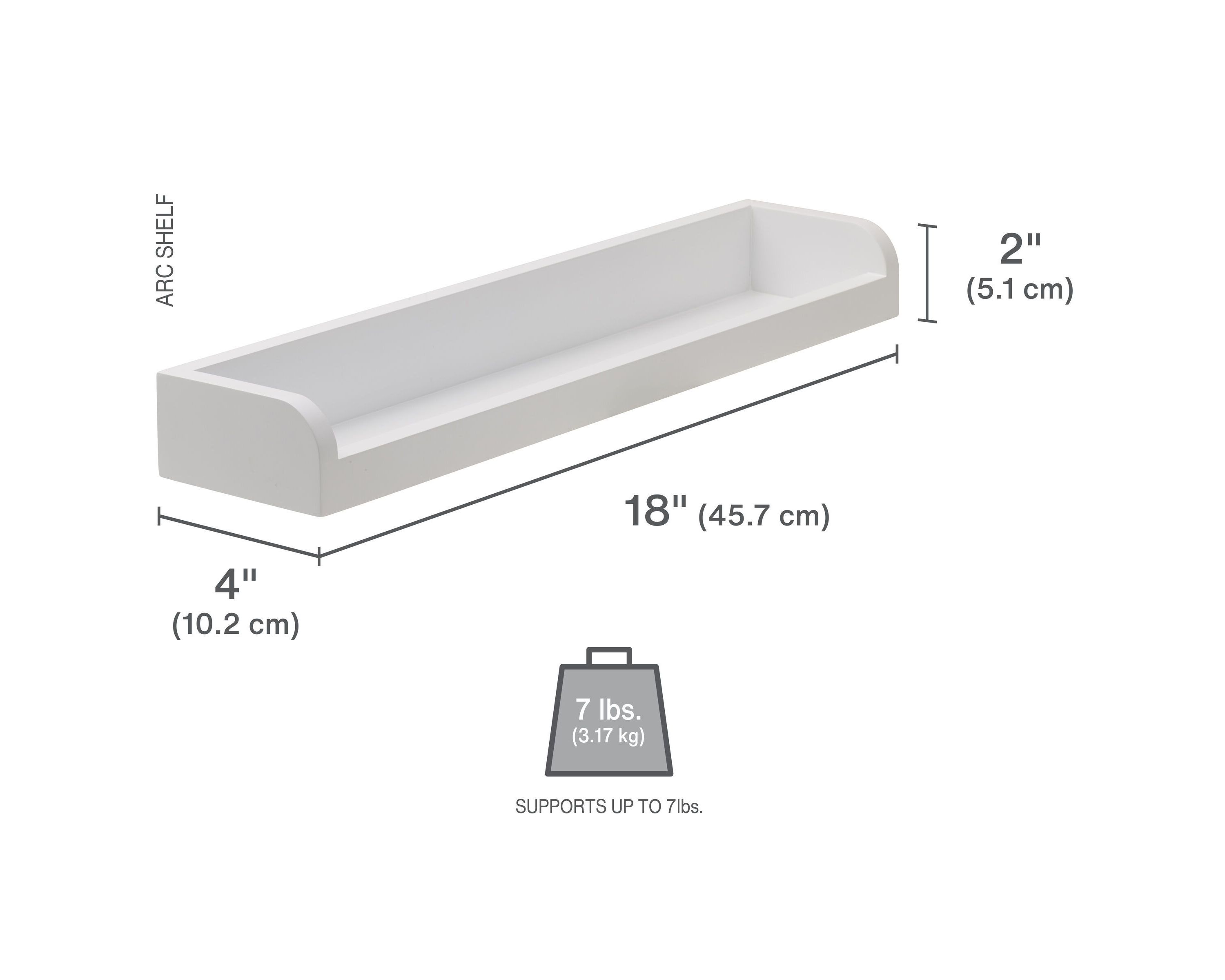 Clarendon Floating Wall Shelves for Bedroom, Living Room, Bathroom, Kitchen, Office, Nursery, Set of 5, Gray