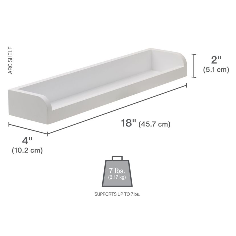 Clarendon Floating Wall Shelves for Bedroom, Living Room, Bathroom, Kitchen, Office, Nursery, Set of 5, Gray