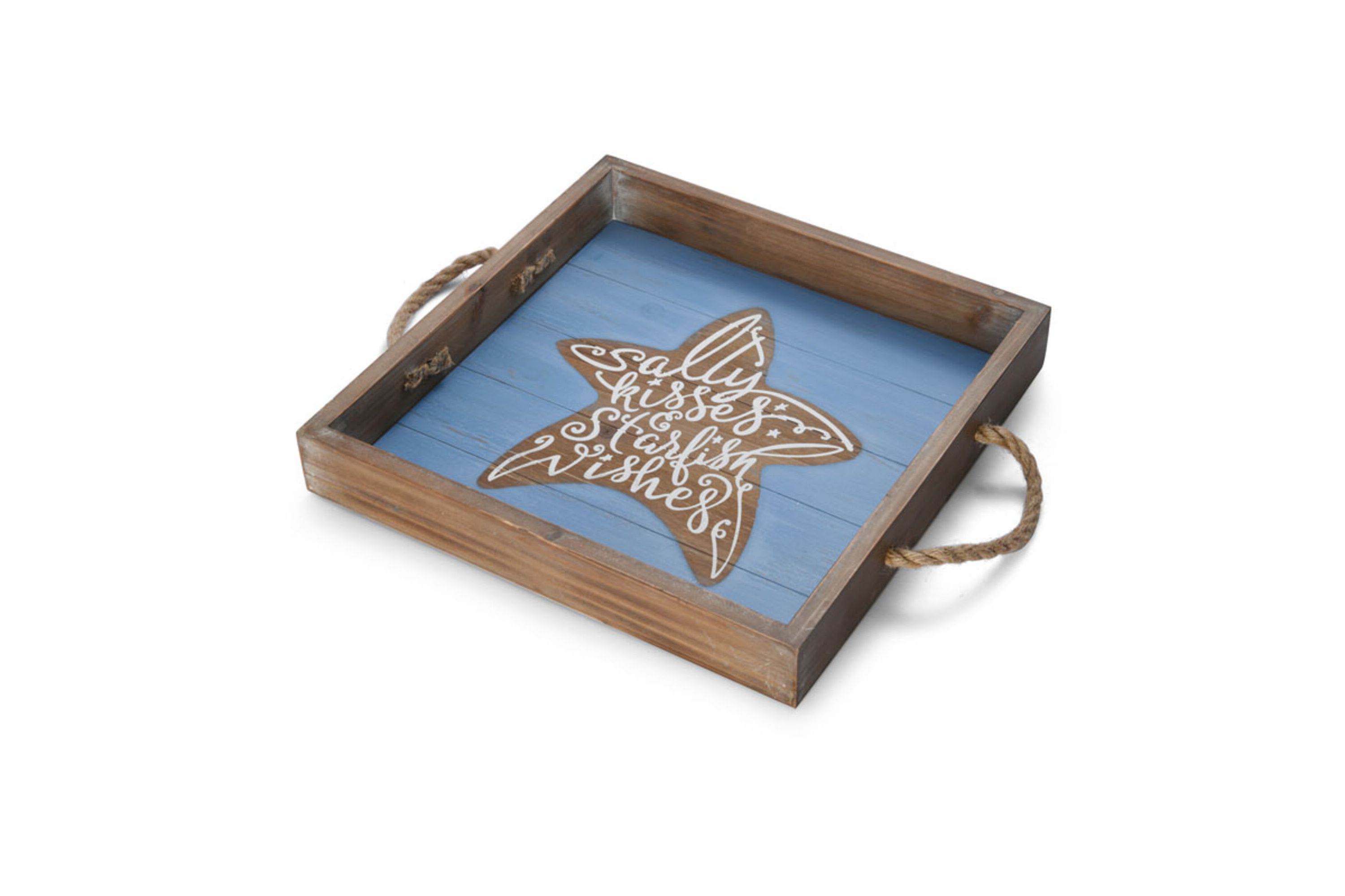 14-in Blue Starfish Wood Mdf Tray