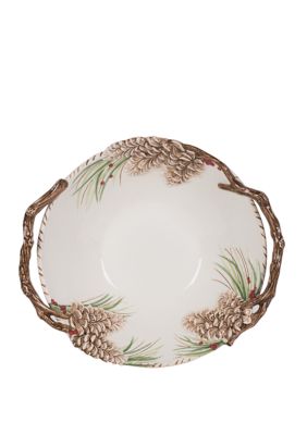 Fitz And Floyd Forest Frost Centerpiece Serve Bowl -  0885991198772