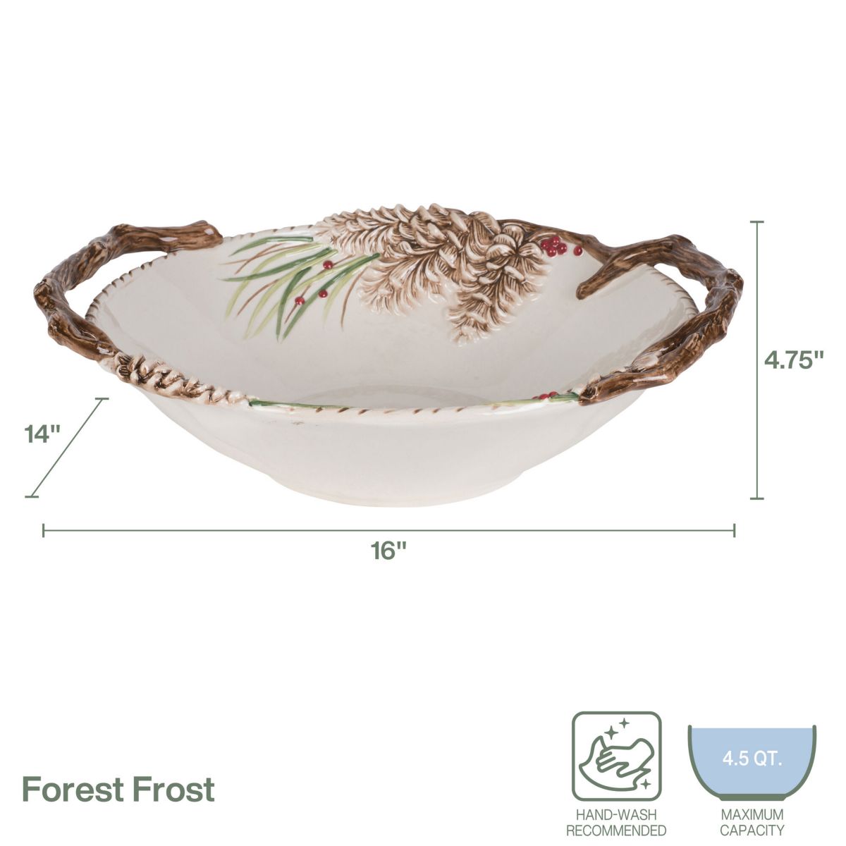Forest Frost Centerpiece Serve Bowl
