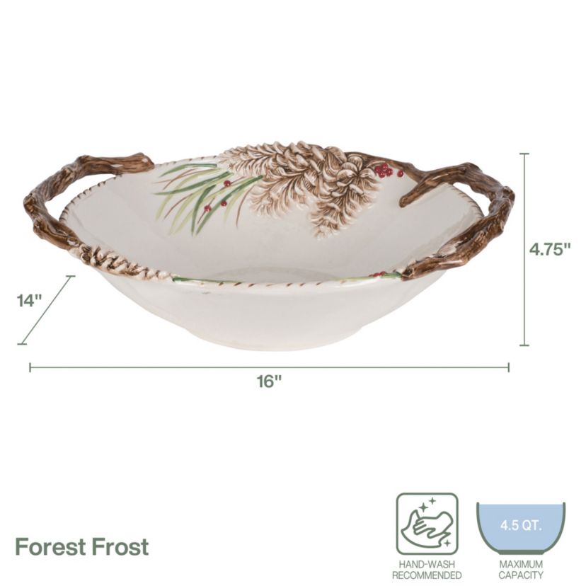 Forest Frost Centerpiece Serve Bowl
