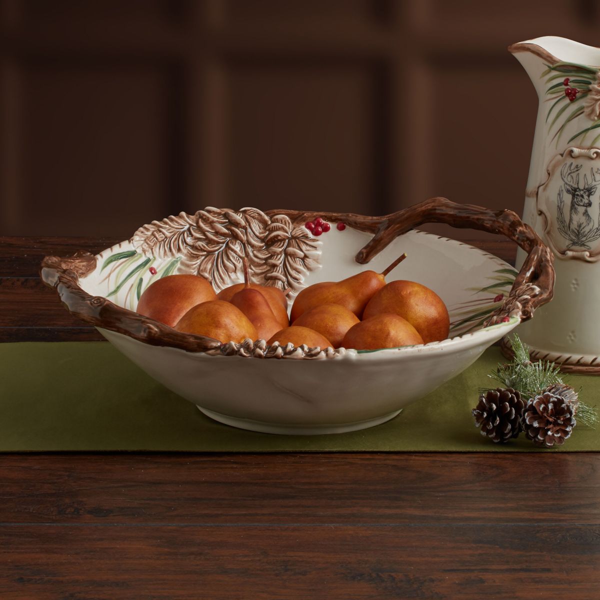 Forest Frost Centerpiece Serve Bowl