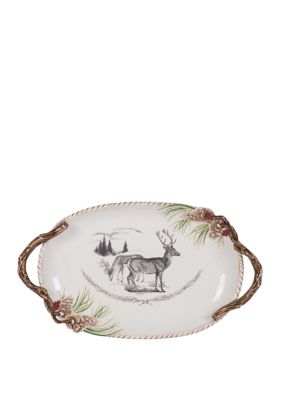 Fitz And Floyd Forest Frost 20-In Holiday Serve Platter