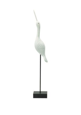 elements white bird on stand decor piec