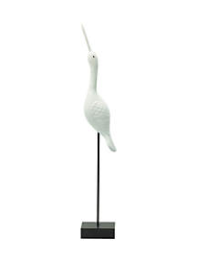 elements white bird on stand decor piec